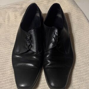 Prada Black Leather Oxfords